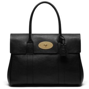 Mulberry Bayswater Black & Brass Classic Grain